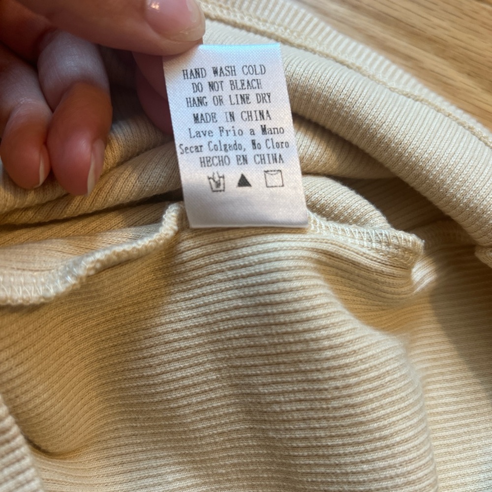 SALTY Beige Ribbed Tank Midi Dress | Size Small - Picture 7 of 7
